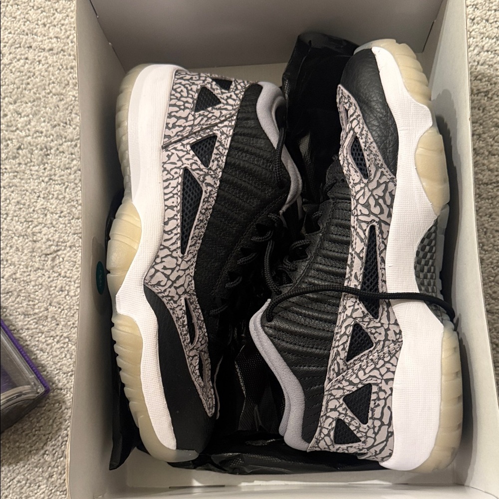 Jordan Black and Gray Athletic Shoes